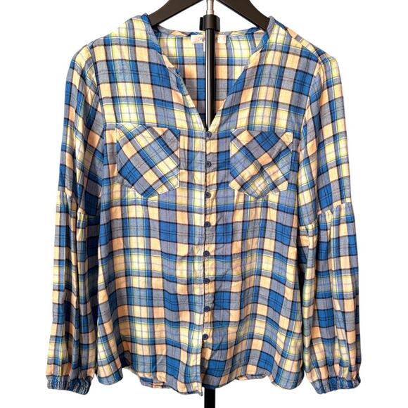 CLEARANCE Daily Thread Plaid Flannel Button Down Shirt - Small - Vibrant & Cozy - Picture 3 of 11